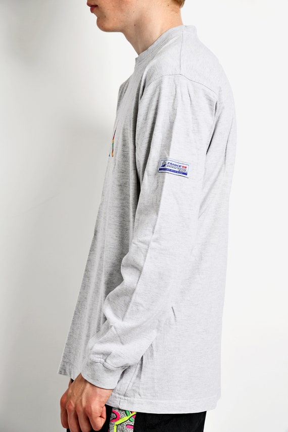 ADIDAS vintage long sleeve shirt grey mens | 90s … - image 5