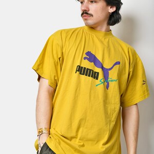 PUMA vintage t-shirt in yellow colour for men.