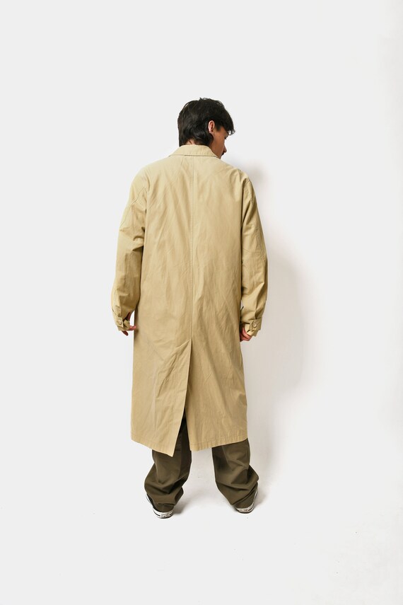 90s retro mac coat men's beige brown | Classic vi… - image 5