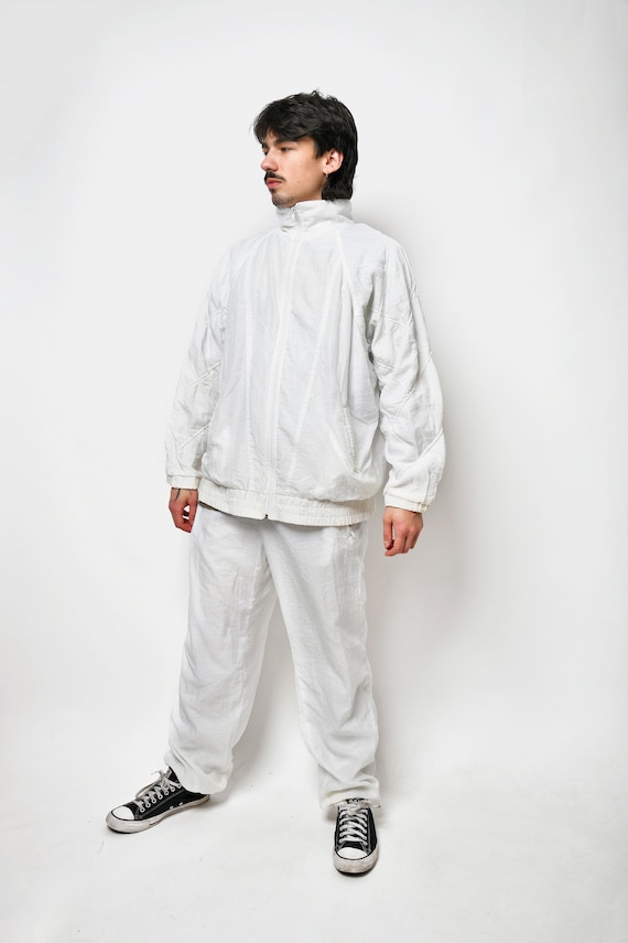 80s Retro Full Tracksuit Set White Colour | Old School 90s