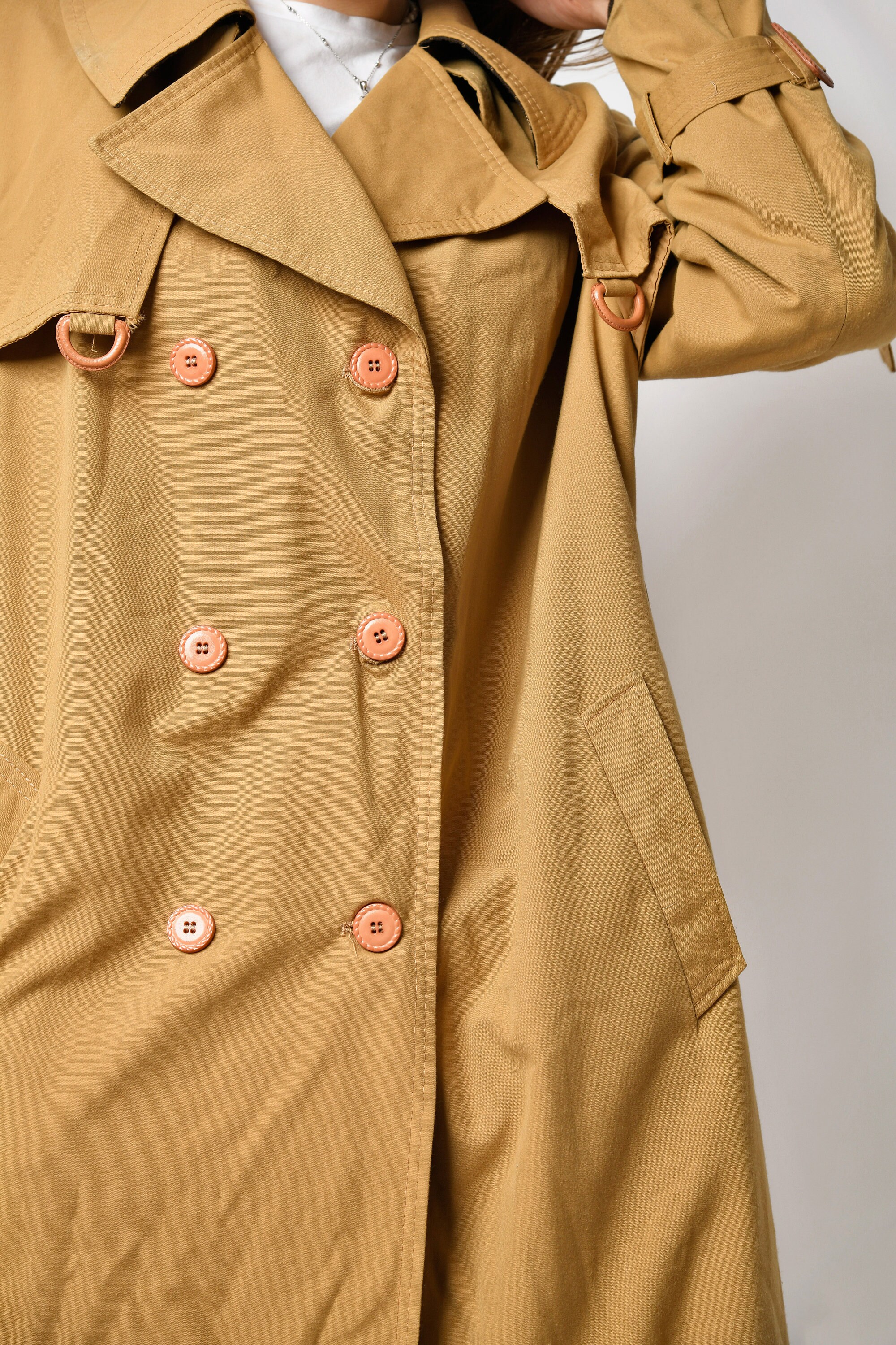 Classic Vintage 90s Brown Trench Coat Women's | Detective Classic Vintage 90s Brown Trench Coat Women's | Detective