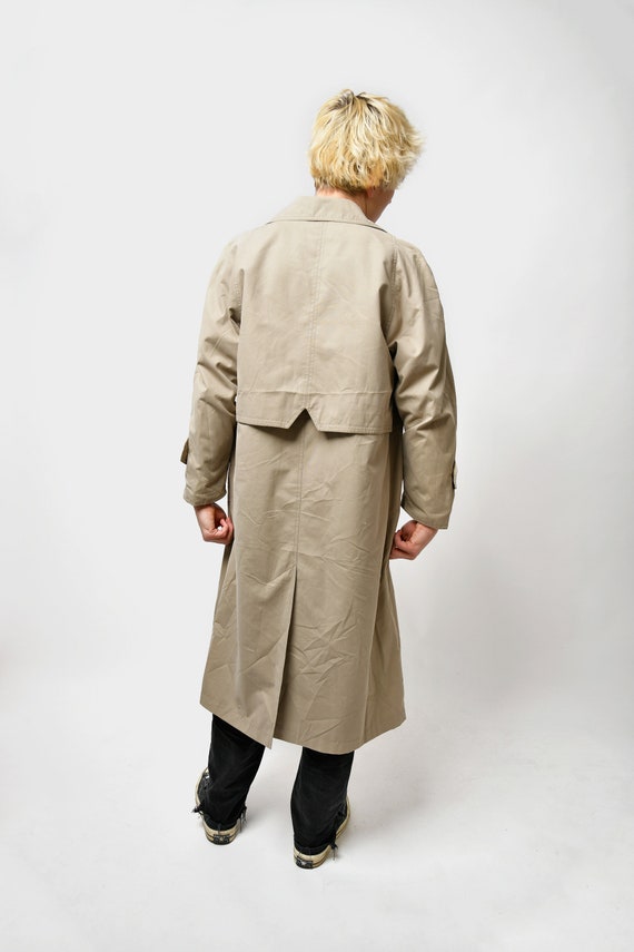 90s retro mac coat men's beige brown | Classic vi… - image 5