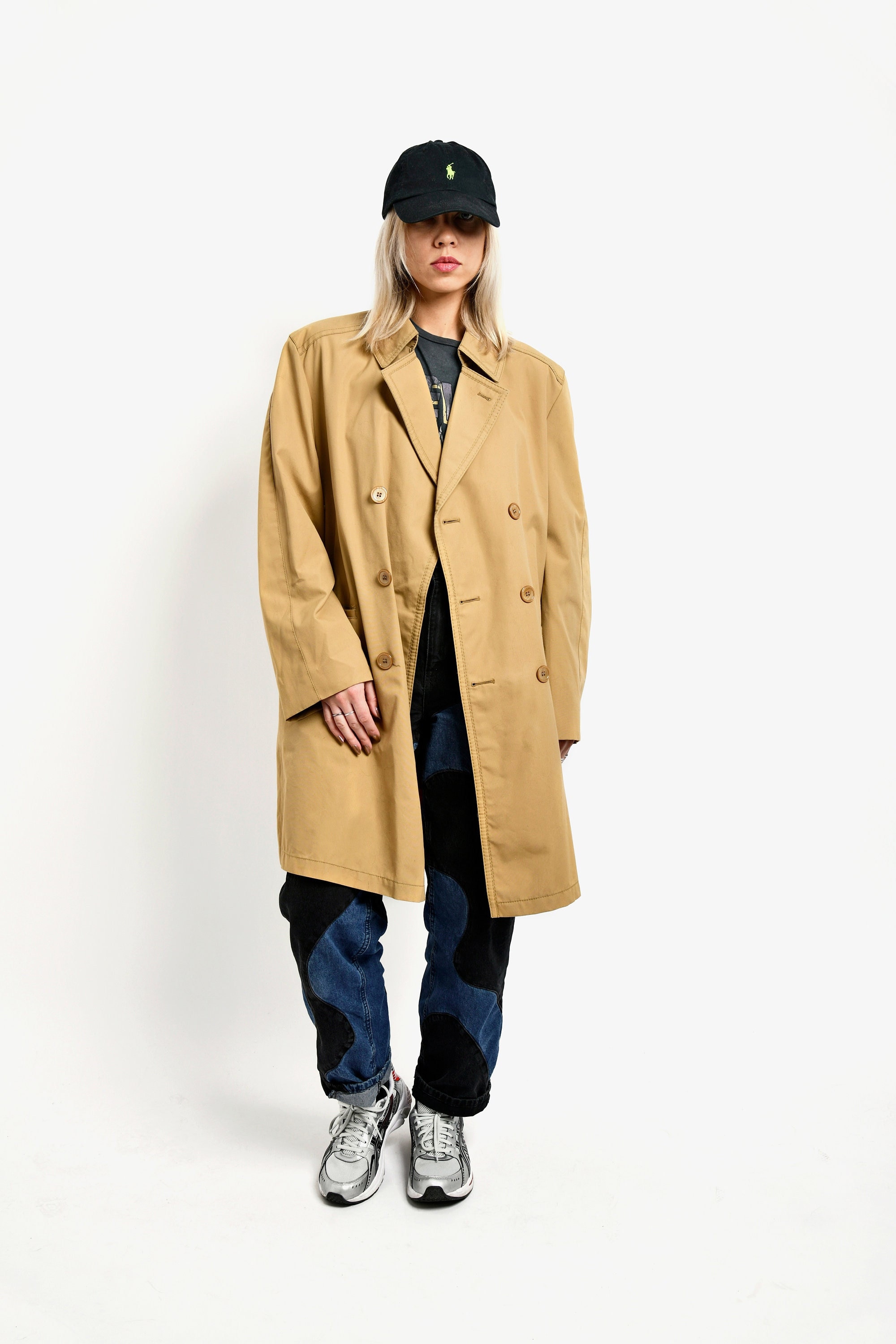 Classic Vintage 90s Brown Trench Coat Women Beige Classic Vintage 90s Brown Trench Coat Women Beige