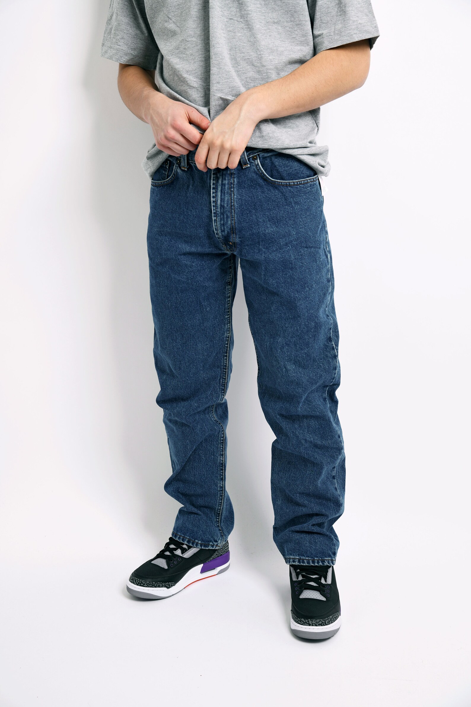 Vintage men's 90s jeans 80s fashion dark blue washed | Etsy