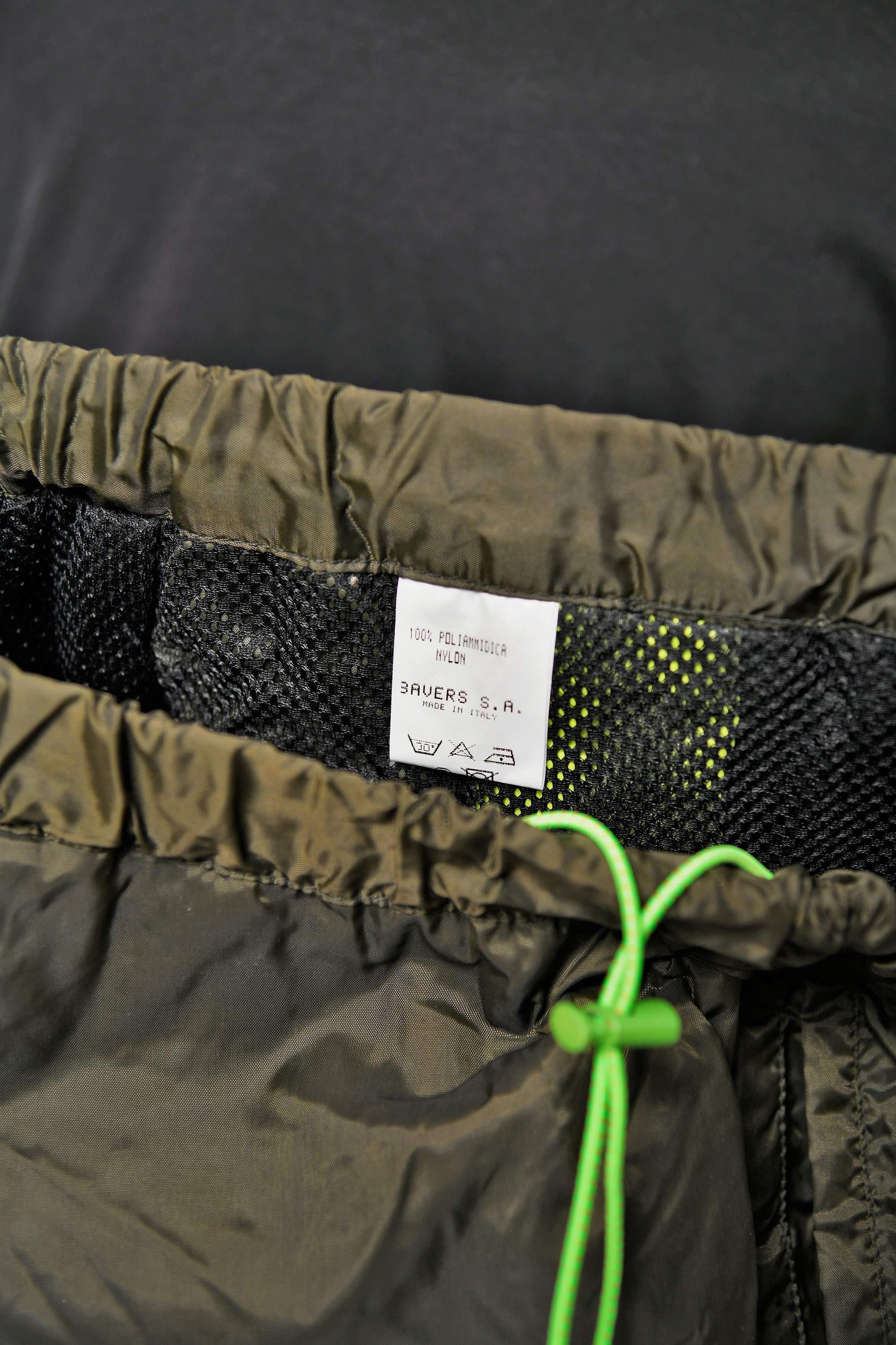Vintage Versace Sport Nylon Pants Green | Deadstock 00s Y2K