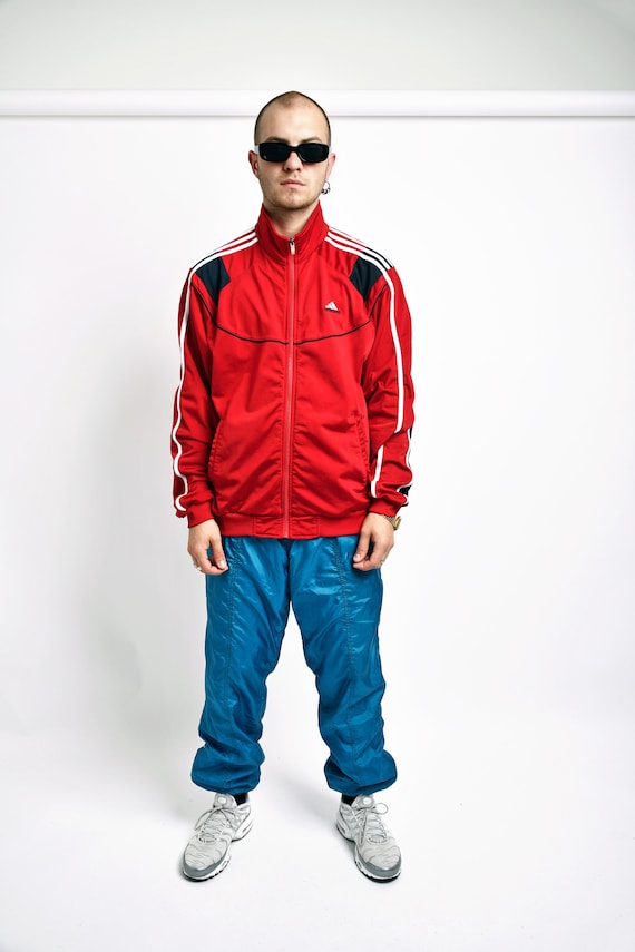 Vintage Adidas Track Jacket in Red 