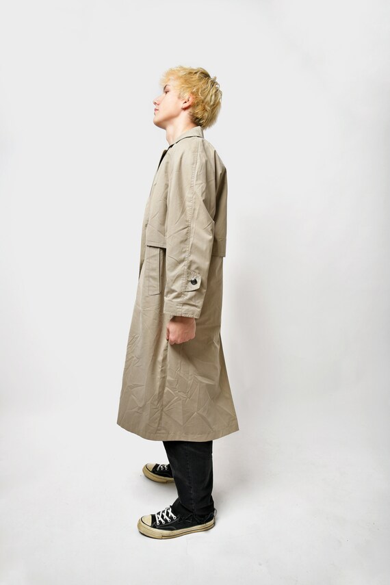 90s retro mac coat men's beige brown | Classic vi… - image 4