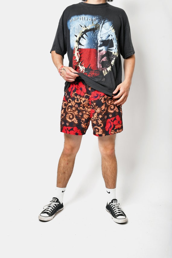 Adidas Originals Vintage Sommer Shorts Herren Rot Bunt 90er jahre vintage badeanzug mit blumenprint Urlaub Strand Badehose Badehose M Etsy