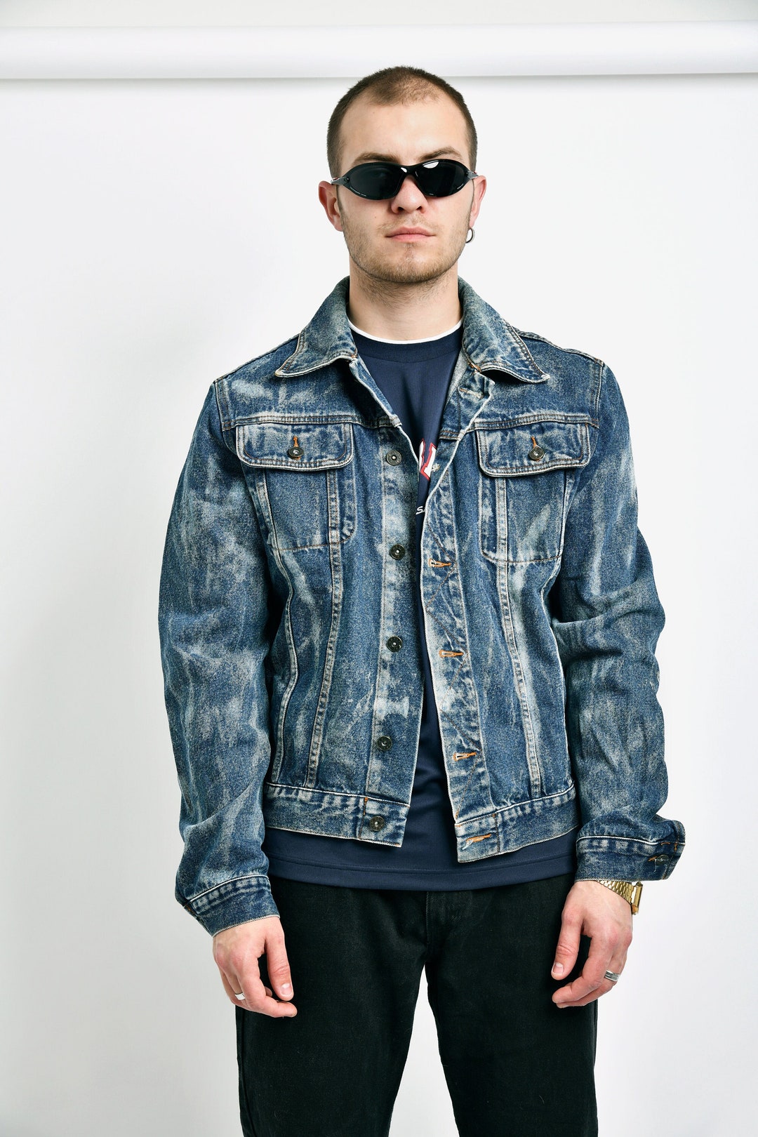 ジャケット・アウター CHEMICAL BLEACHED DENIM MODS COAT ssstein / シュタイン】CHEMICAL BLEACHED DENIM MODS COAT