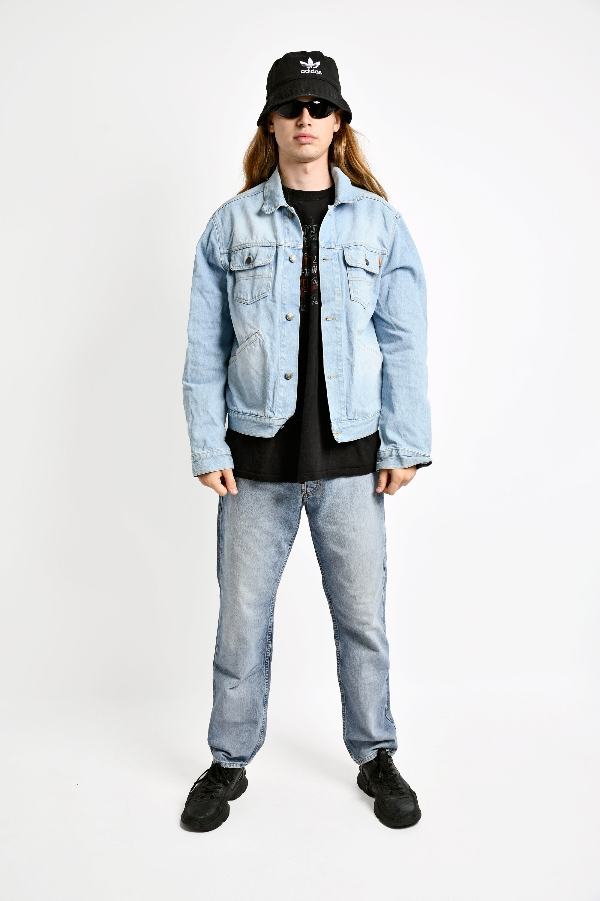 Vintage Denim Jacket for Men | 90s Y2K Vintage Light Blue Wash