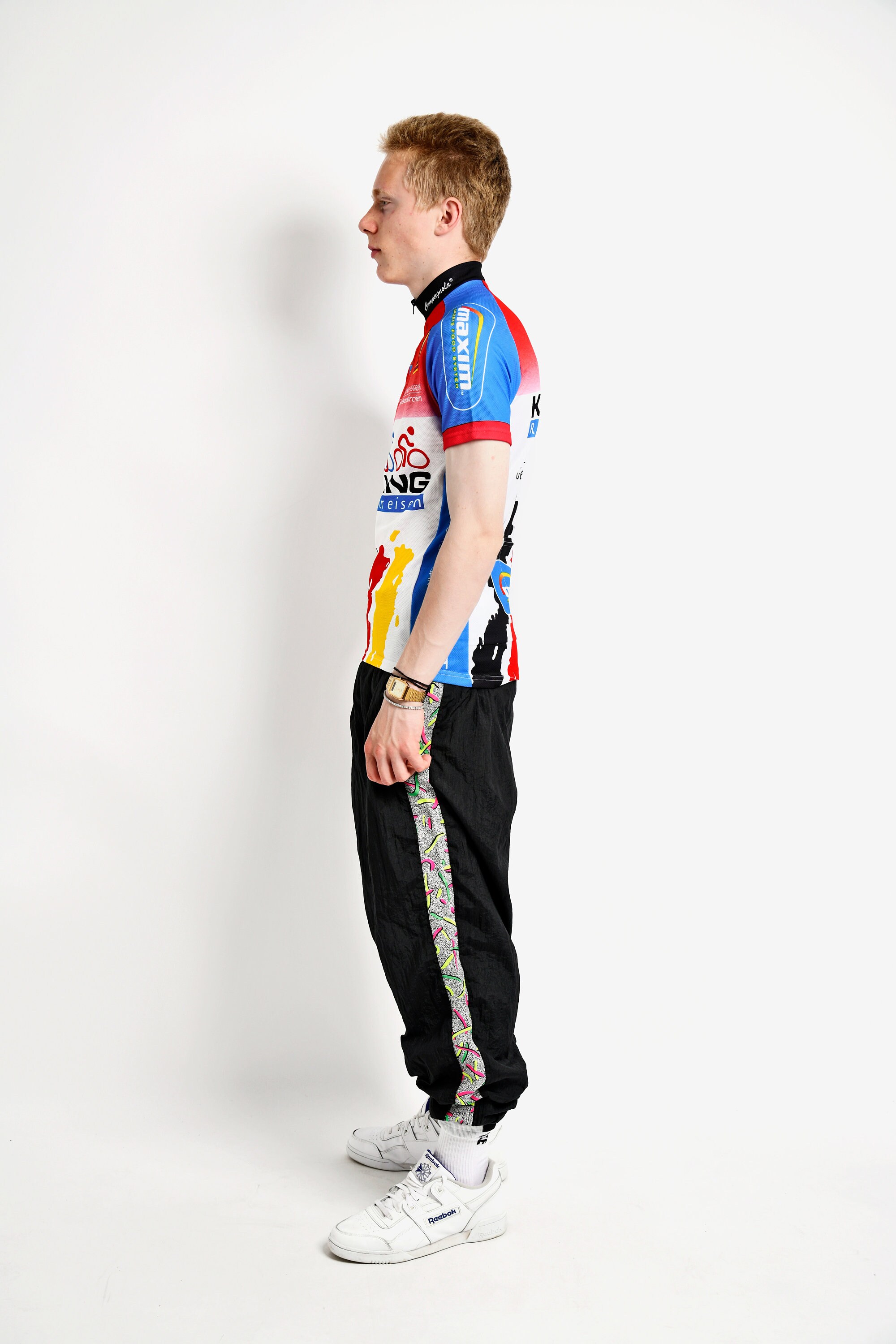90s Abstract Vintage Cycling Jersey Men | Bold Top 80s Race
