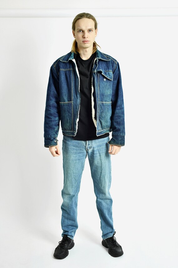 Vintage Denim Sherpa Jacket 70s Old 