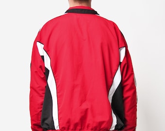 Vintage Windbreaker Men's Red Colour | 2000s Y2K Sport Tracksuit