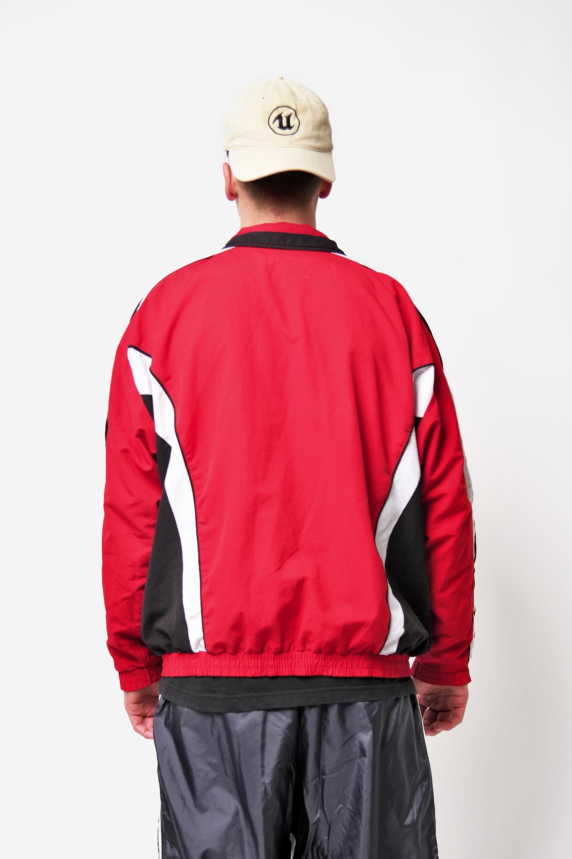 Vintage Windbreaker Men's Red Colour | 2000s Y2K Sport Tracksuit