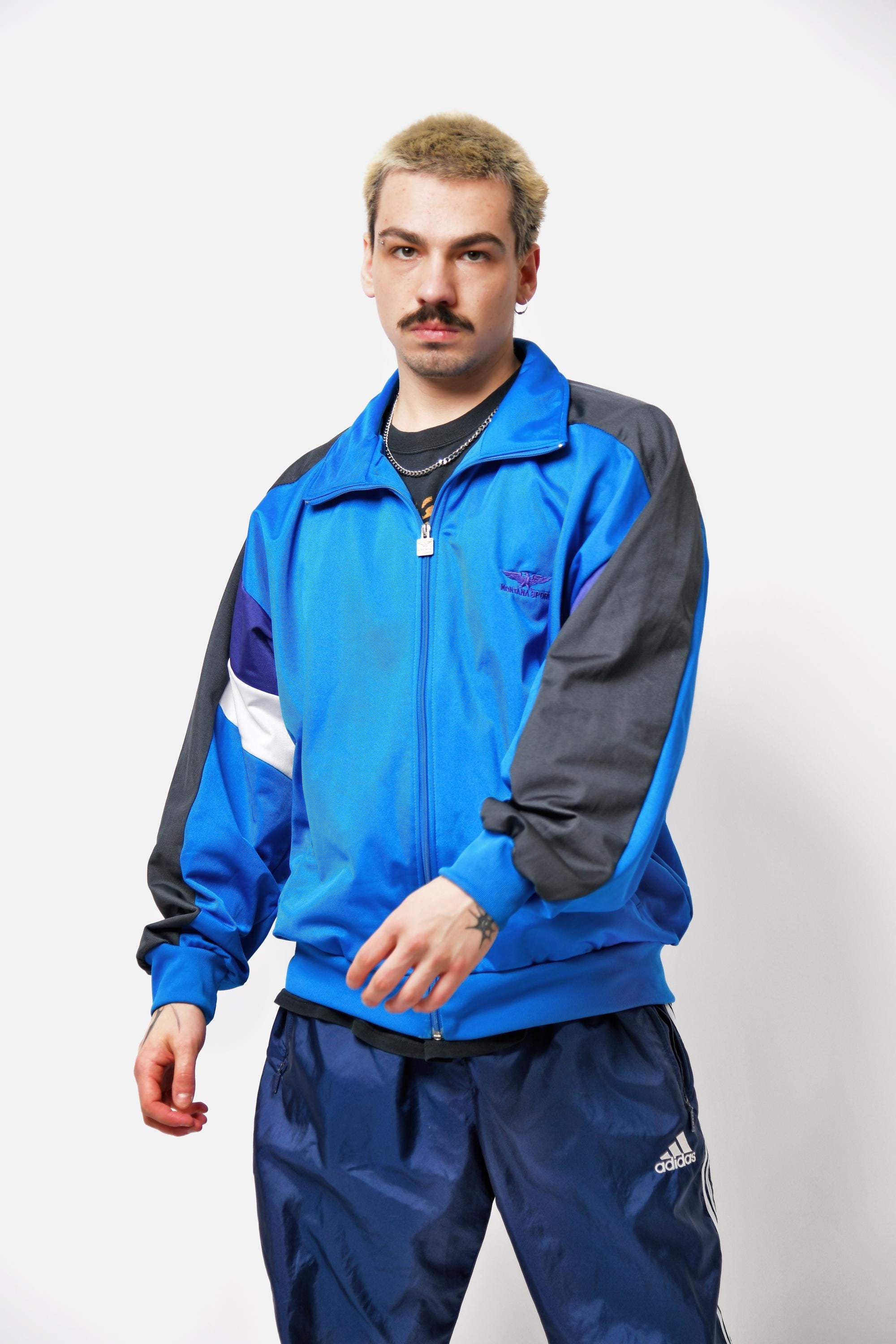 Montana Hamburg Rare Retro 80s Track Jacket in Blue Colour for Men