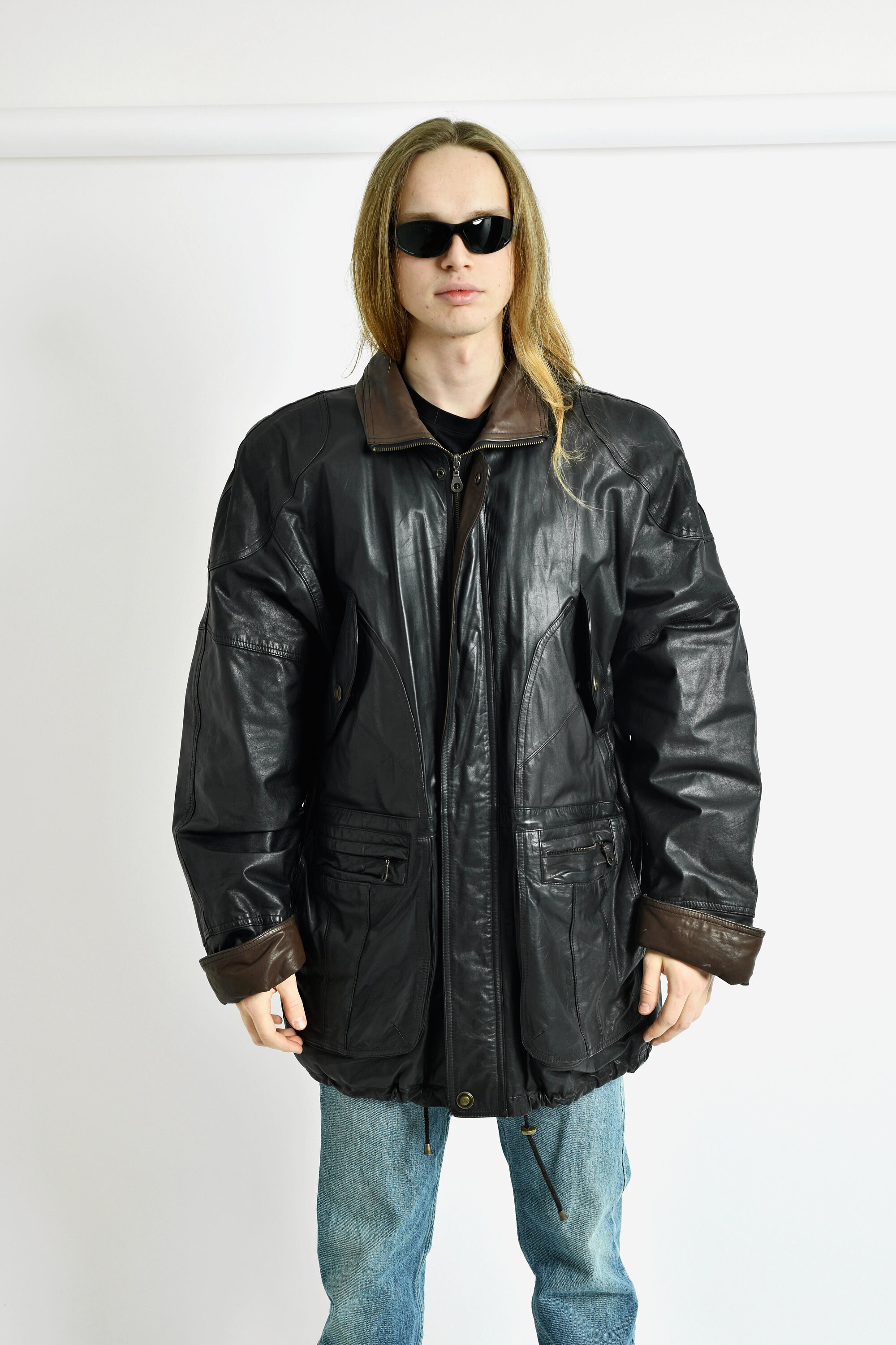 Y2K 00s Vintage 90s Sheep leather jacket