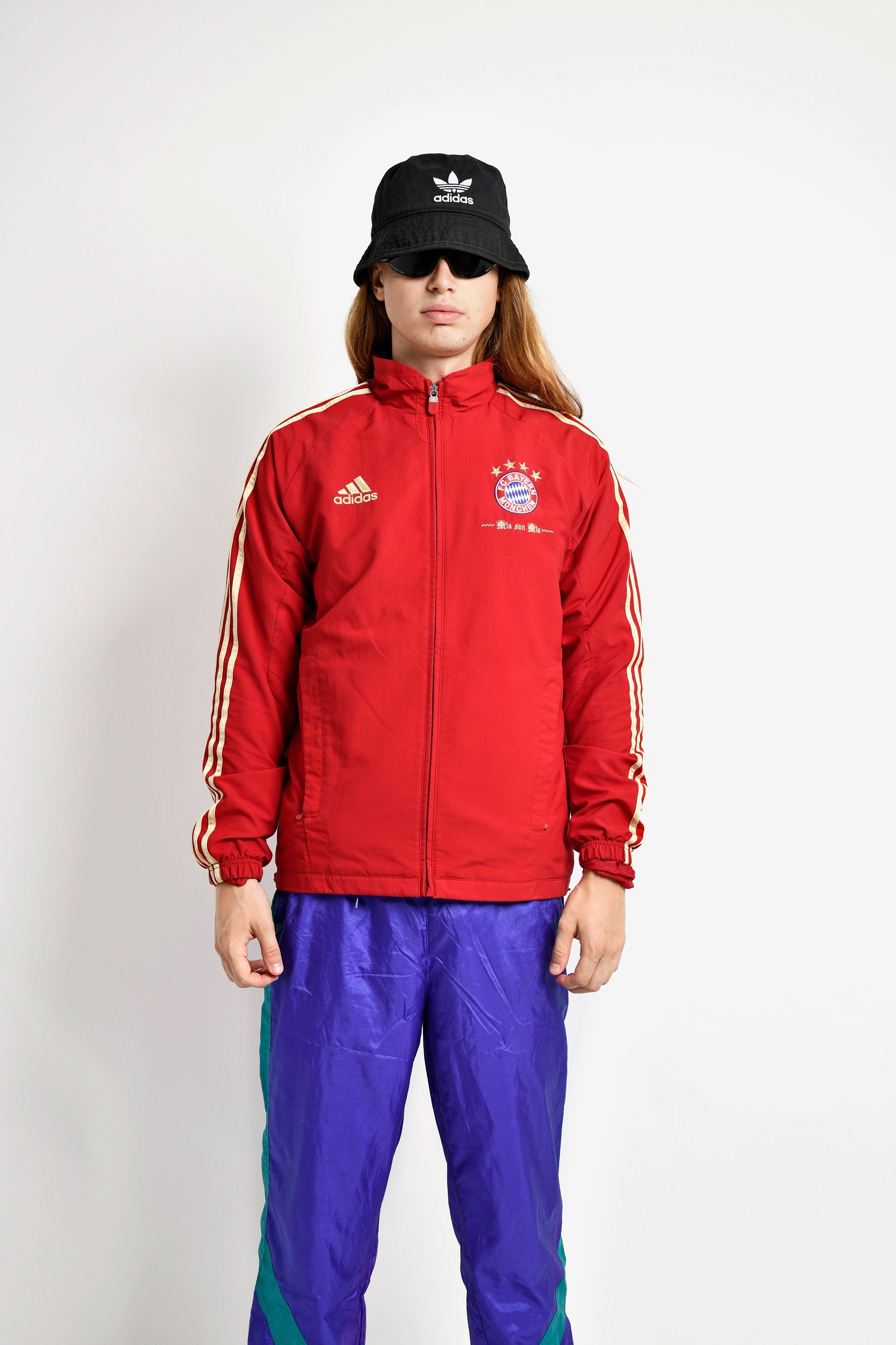 Adidas Taped Short Sleeve Track Jacket Preloved Red Xs Mens