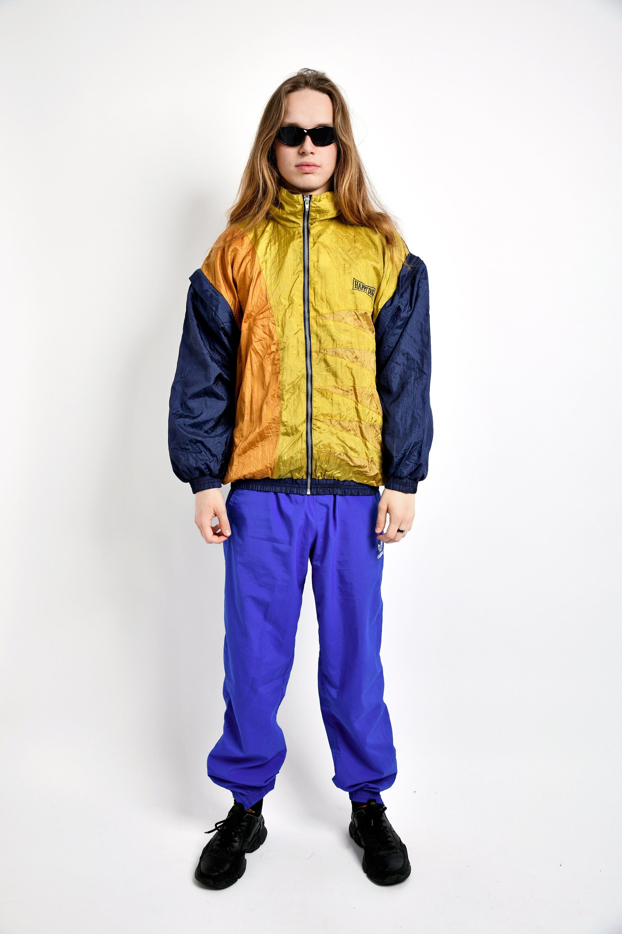80s Vintage Shell Tracksuit Top Jacket 