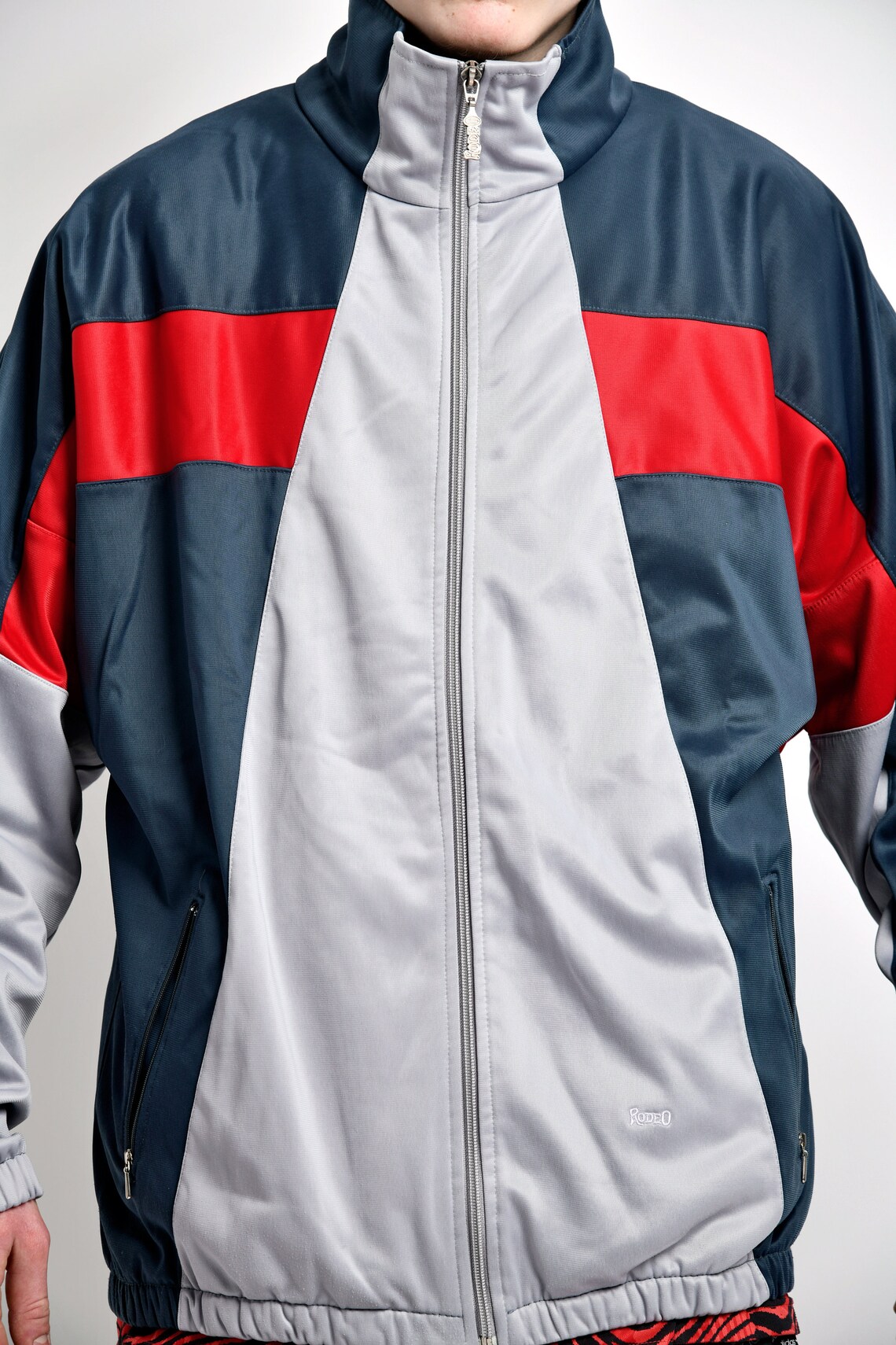 Retro 80s Track Jacket Multi Colour Block Men's Vintage Etsy