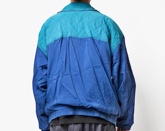 1990s Era Shell Jacket Men Blue Colourful | Vintage Multi