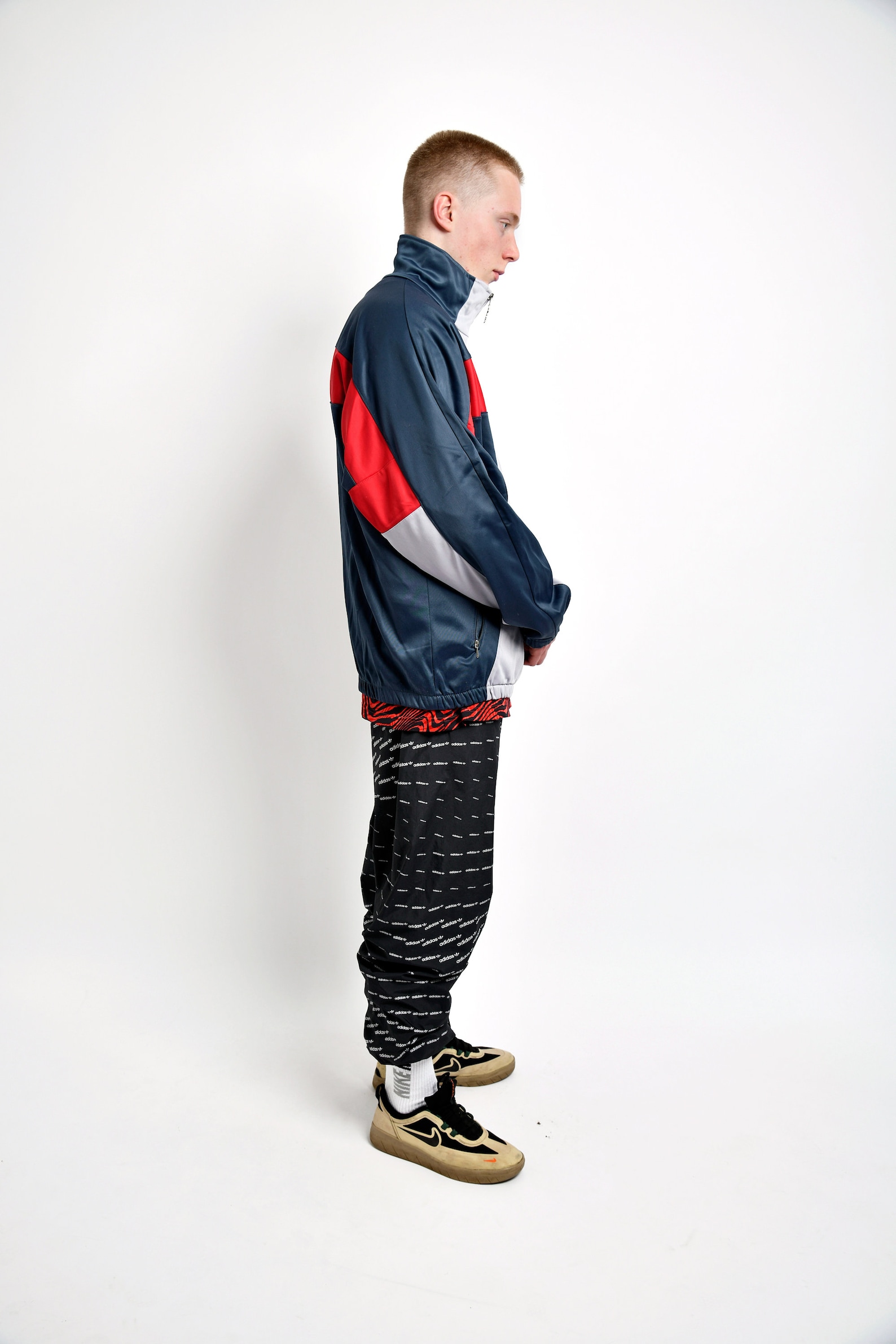 Retro 80s Track Jacket Multi Colour Block Men's Vintage Etsy