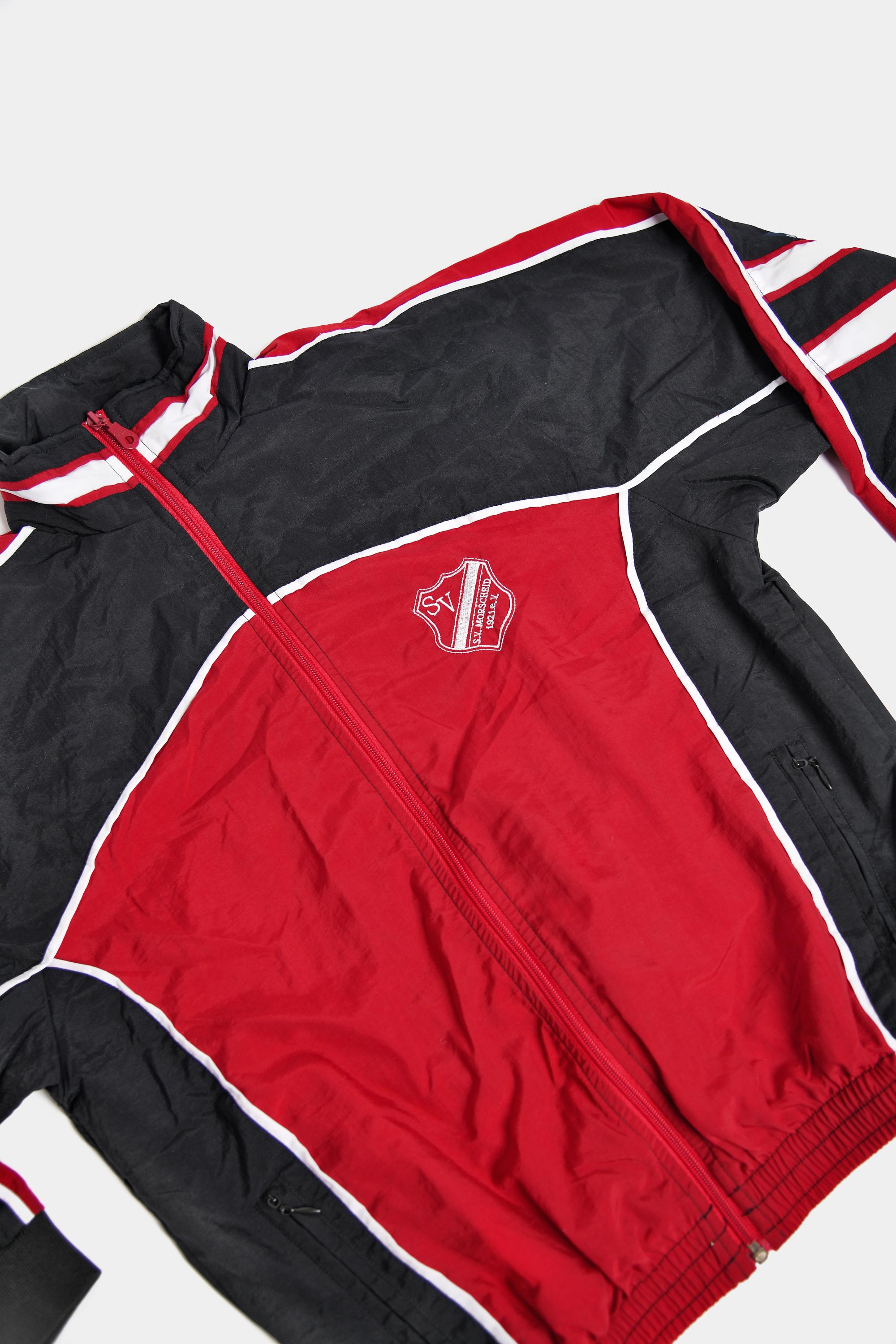 Kids Vintage Sport Jacket Red Black Colour Block | Y2K 90s Fashion 