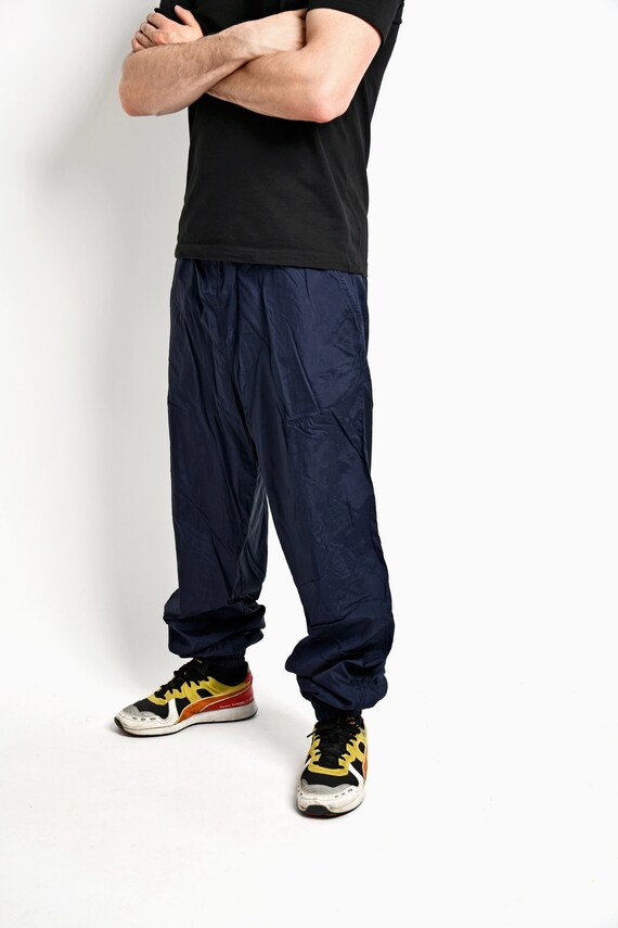 Vintage Wind Pants Men Dark Blue Navy 