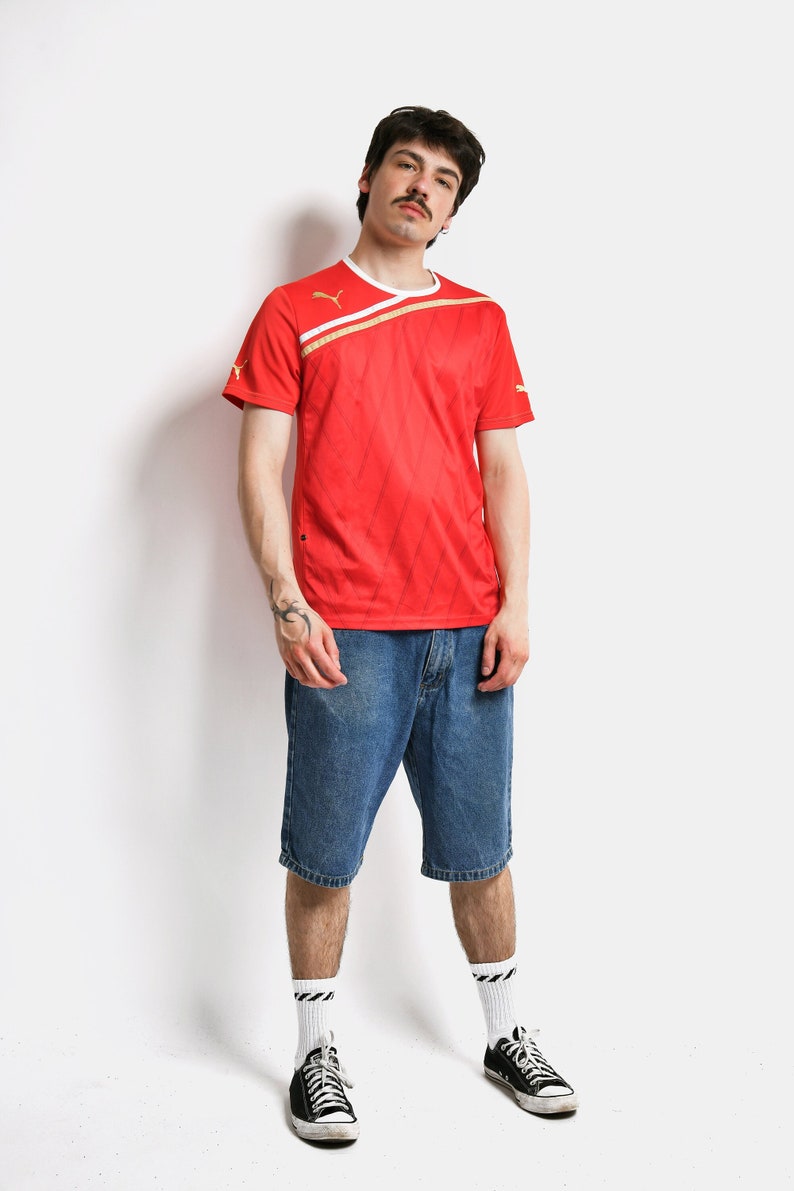 PUMA vintage soccer sport men's shirt in red.