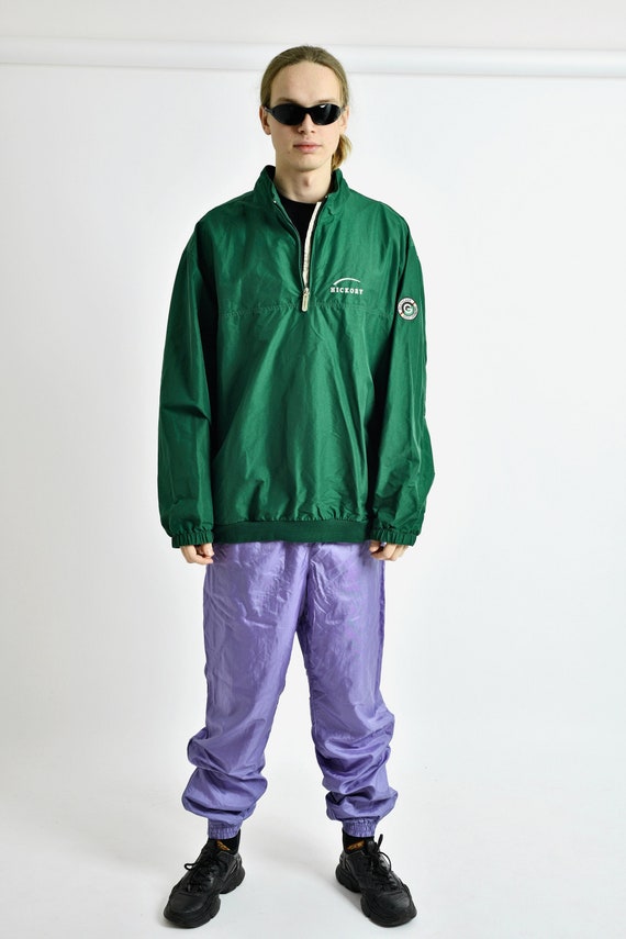 Vintage Shell Jacket Green Colour Men s 90 s Athletic Pullover