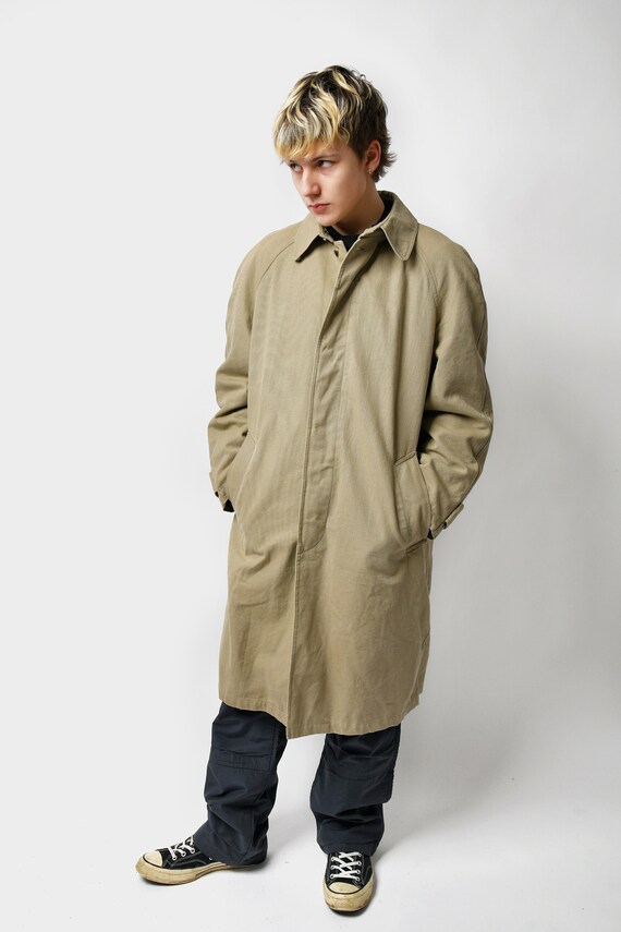 80s retro detective trench coat men's beige | Fal… - image 2