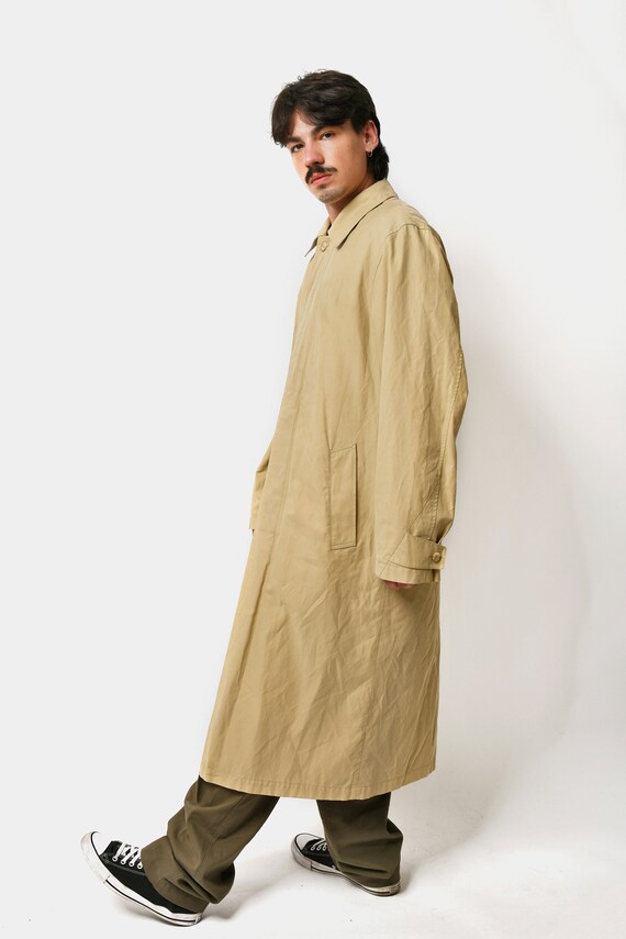 90s retro mac coat men's beige brown | Classic vi… - image 6