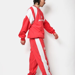 Vintage sweatsuit set red with Canadian Airline Air Canada logo print 80s 90s sport loungewear Old School retro tracksuit men Large L image 4