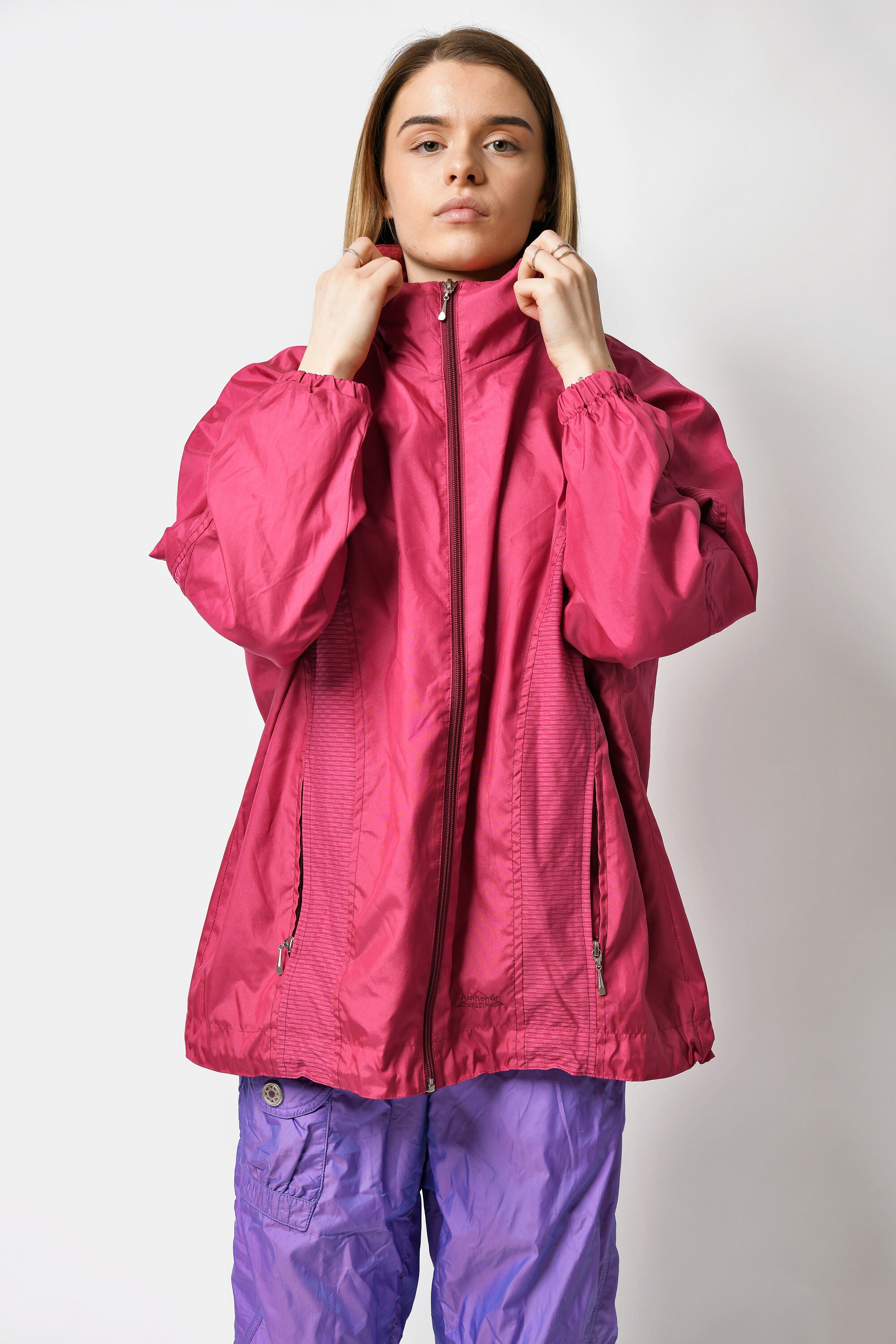 90s Vintage Windbreaker Jacket Pink/red Women | Lightweight