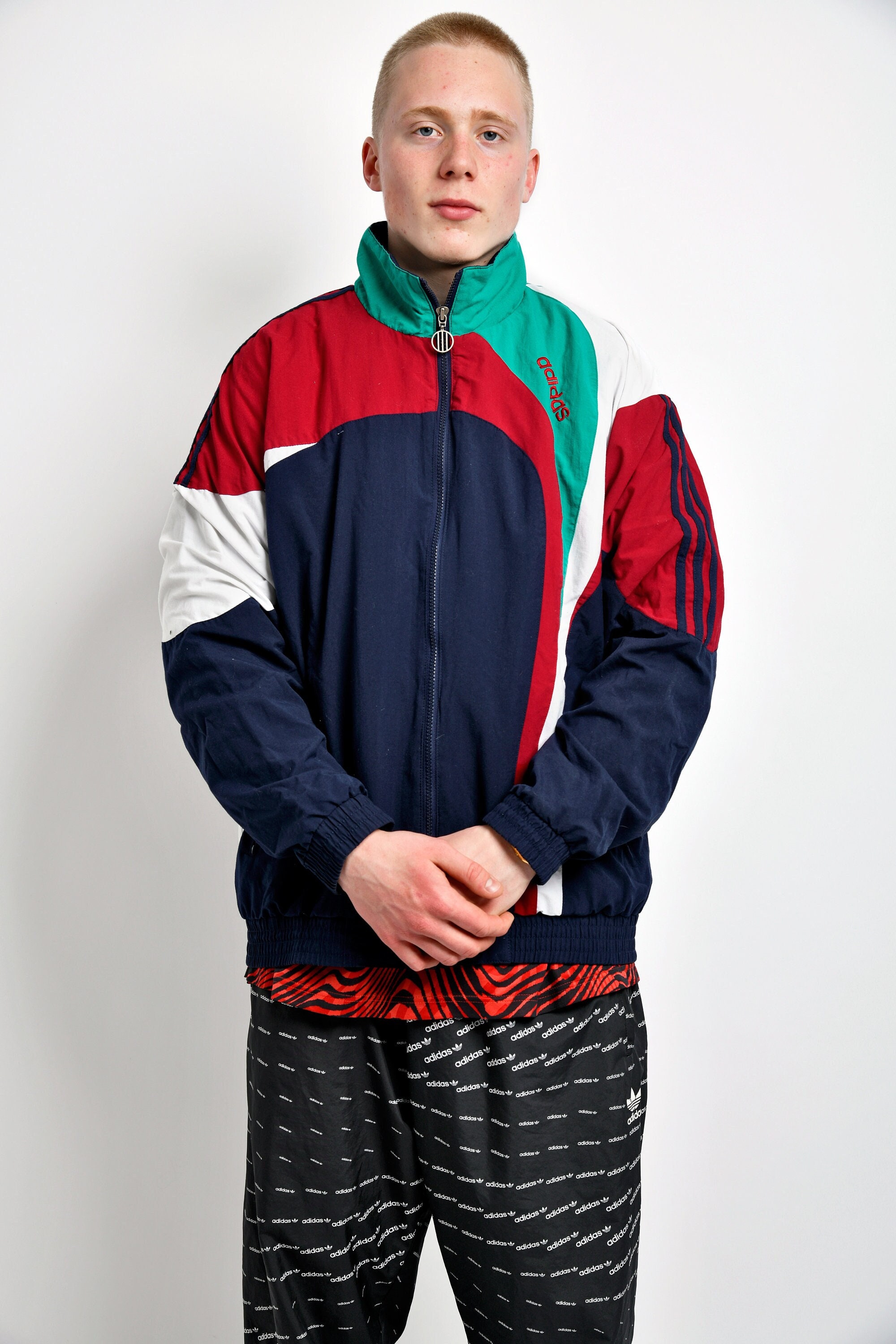 ADIDAS ORIGINALS vintage jas regenboog heren Jaren '90 - Etsy Nederland