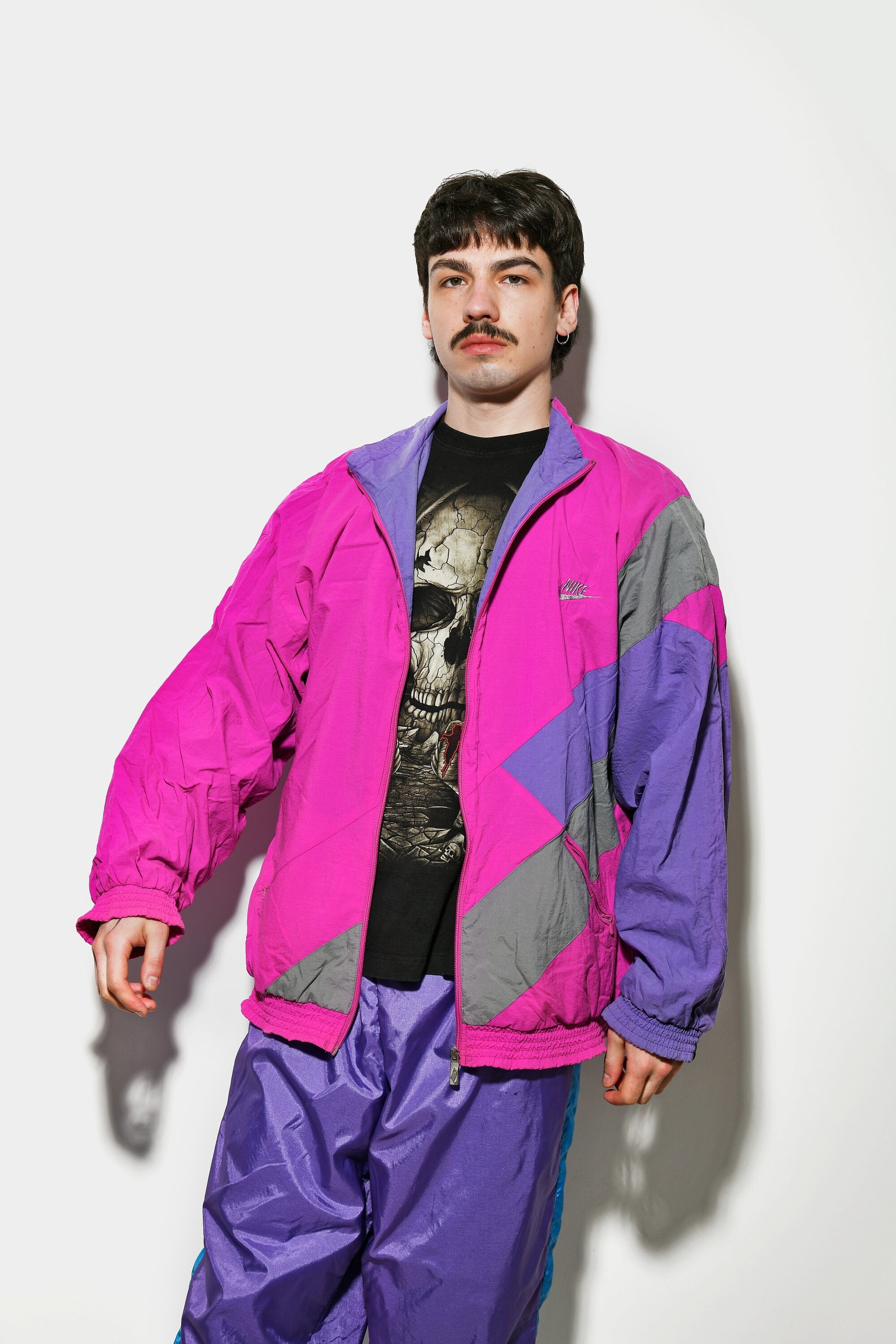 NIKE Vintage Shell Jacket Men Pink Purple 90s Rare Nylon - Etsy