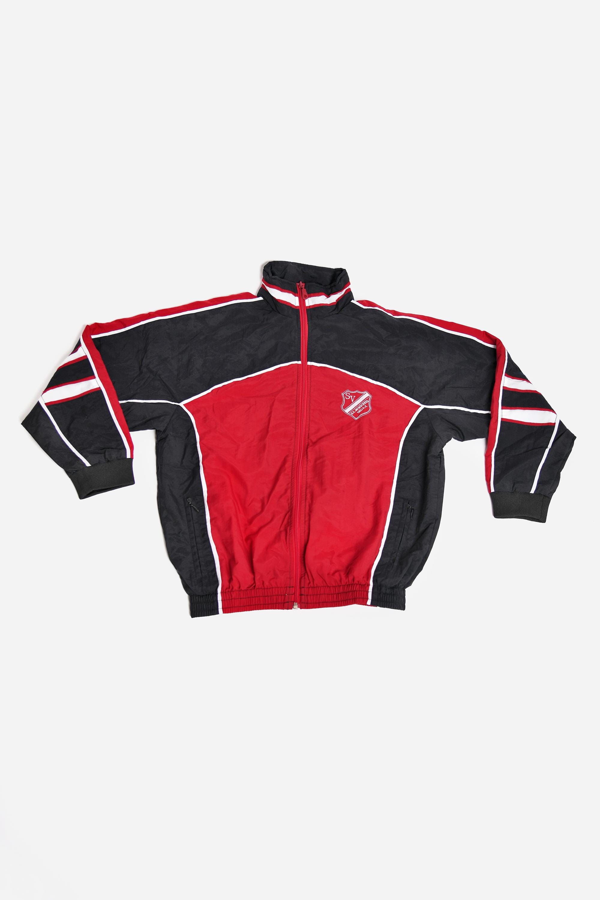 Kids Vintage Sport Jacket Red Black Colour Block | Y2K 90s Fashion