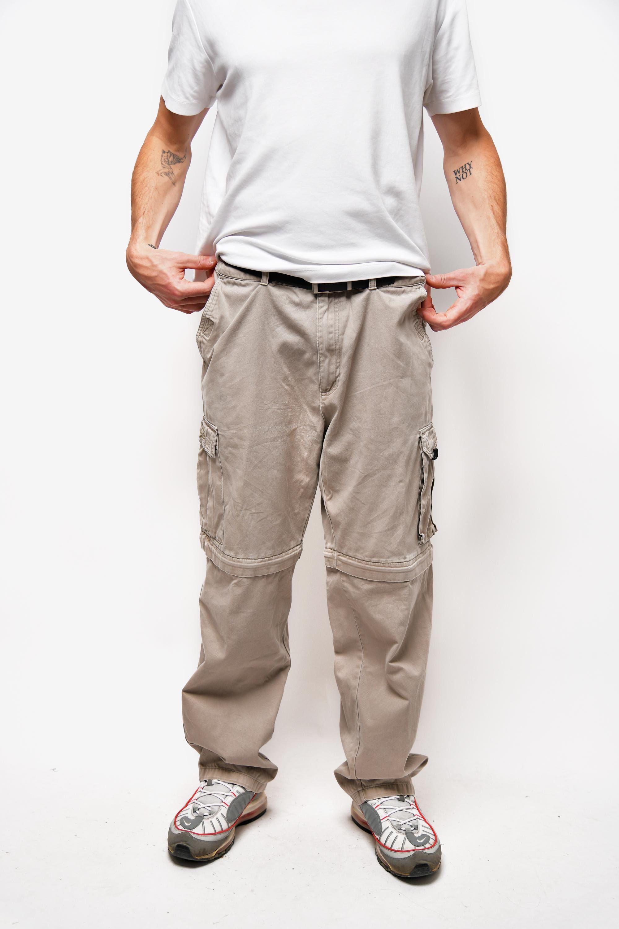 Y2K Gimmick Cargo Pants Zip Hem Khaki | ヤマダウェブコム