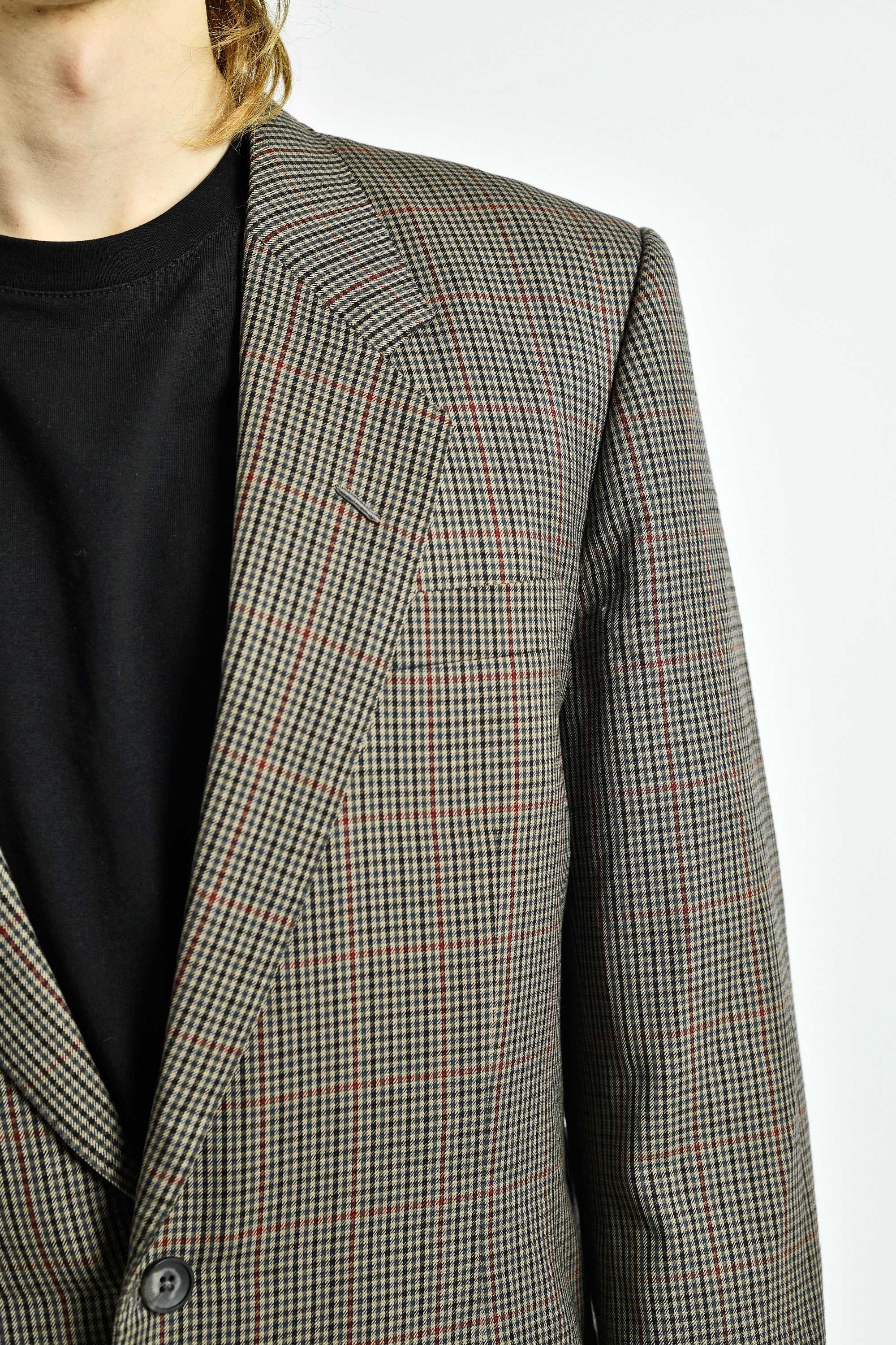 Buy Vintage Oversized 90s Blazer Men's Beige Brown | 80s Preppy
