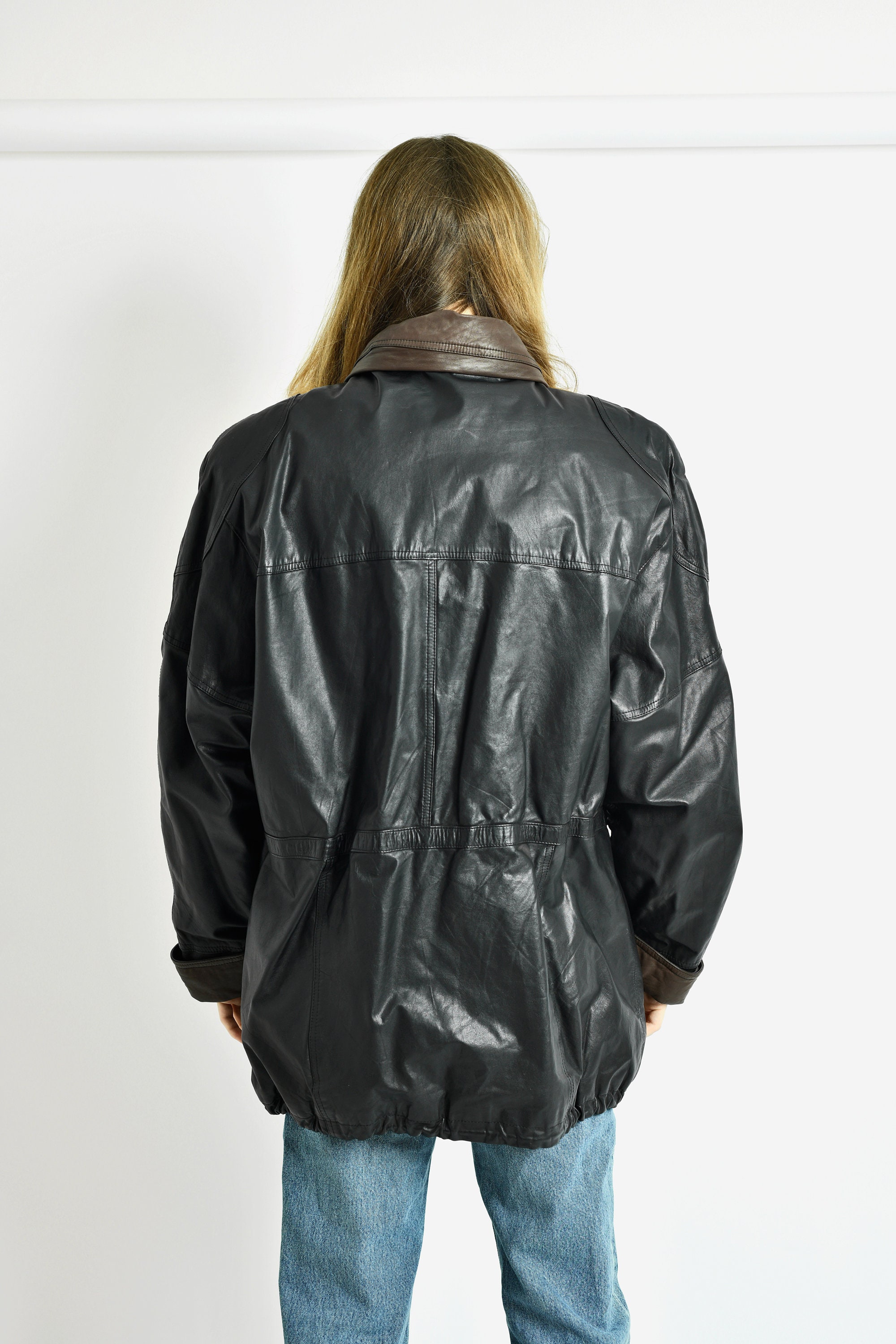 00s paranoid real leather tracker jacket