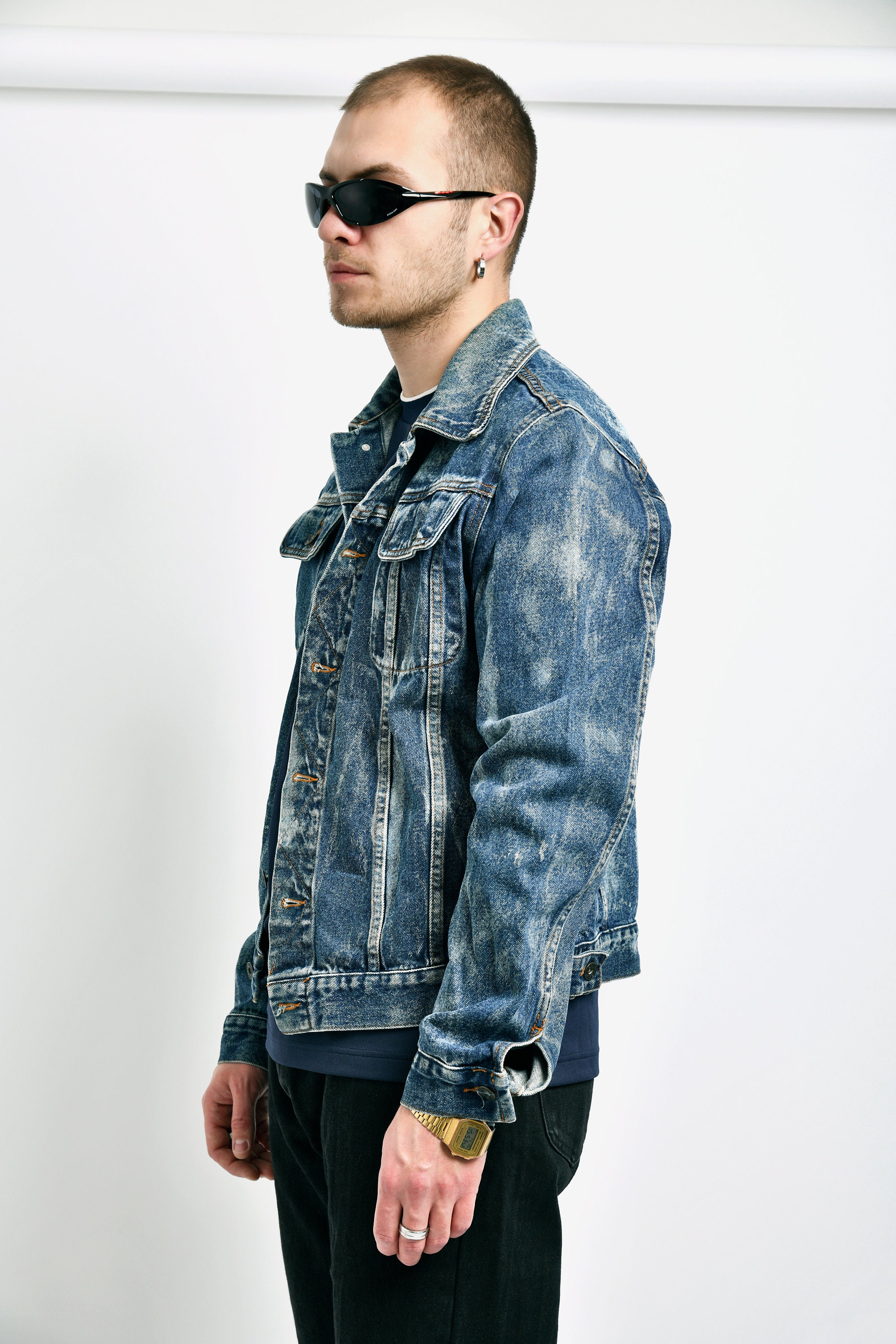 ジャケット・アウター 2011SS STONE  OLD EFFECT JACKET Charcoal Grey Overshirt with zipper fastening 1200003