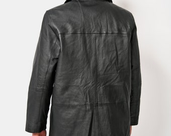 Vintage Leather Jacket for Men | Men's Y2K 90s Zip up Jacket