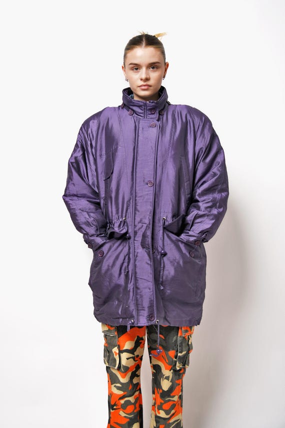 ジャケット・アウター 1990sArchive  Super Long Coat Vintage Jacket Shell 90s Coat Shiny Metallic - Etsy