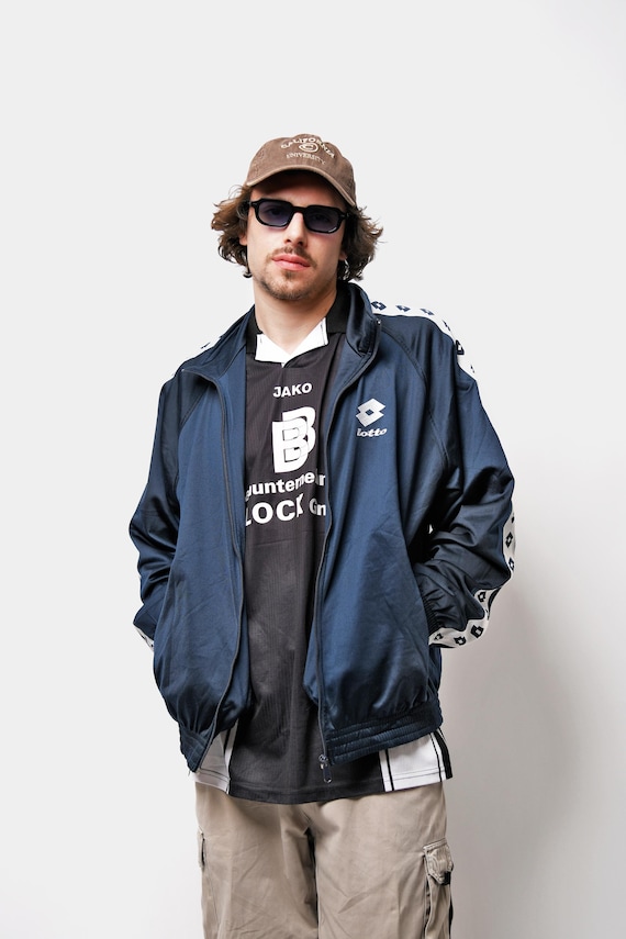 90s Lotto トラックジャケット BLACK S 90s Lotto Vintage Track Jacket Mens Navy Blue | 90s Y2K
