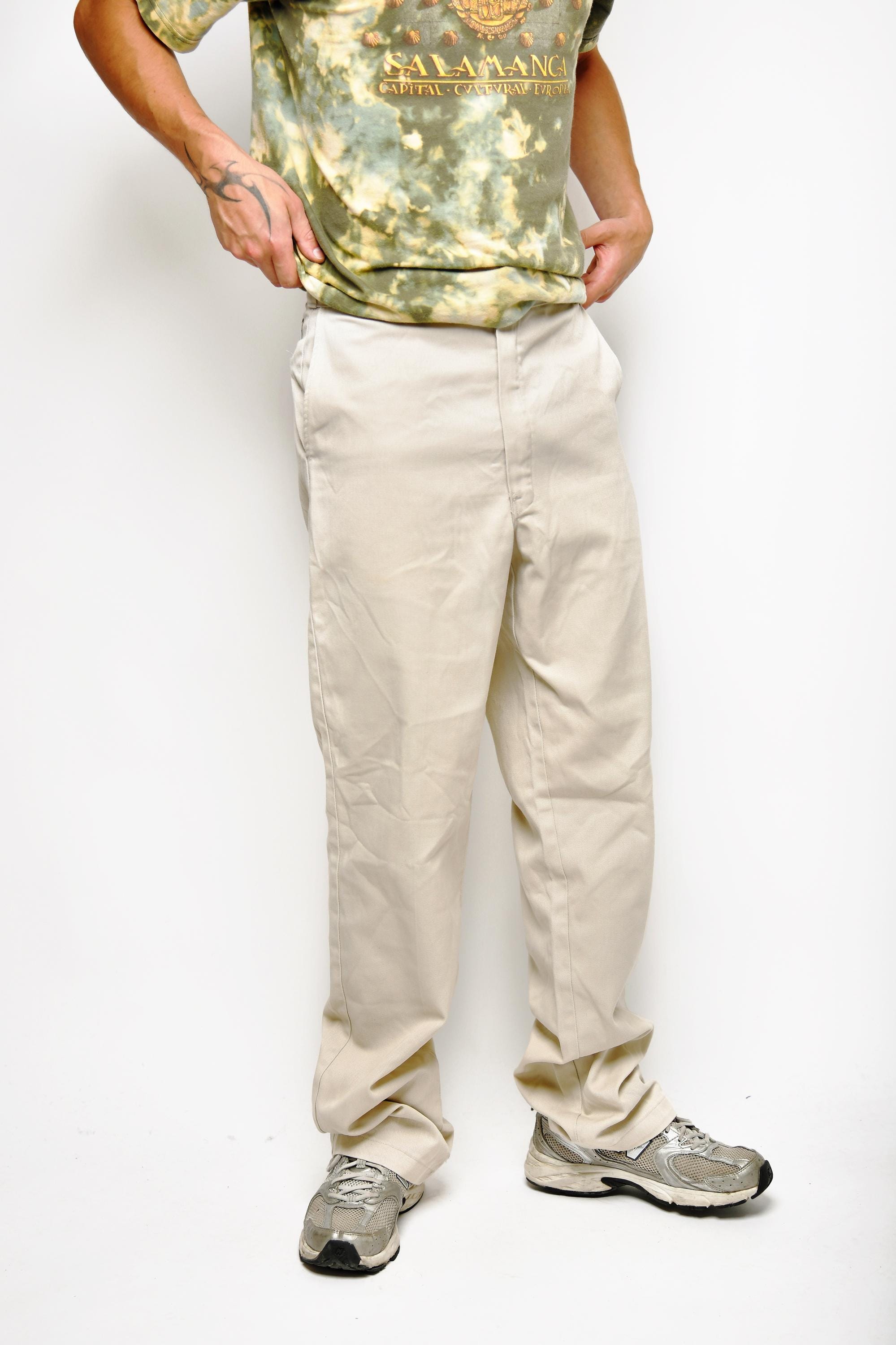 Dickies Vintage Chino Trousers in Beige Colour Men's
