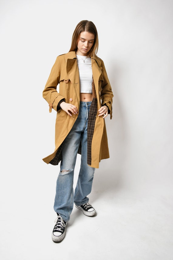 Classic Vintage 90s Brown Trench Coat Women's | Detective Classic Vintage 90s Brown Trench Coat Women's | Detective