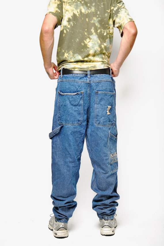 KARL KANI Vintage Men's Jeans | Dark Blue Washed Jeans | Retro Hip