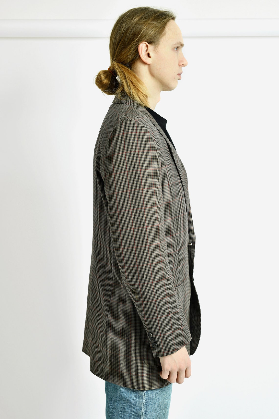 Vintage Oversized Blazer | Beige Brown 90s Sport Coat (Size L), foto 2 di 5