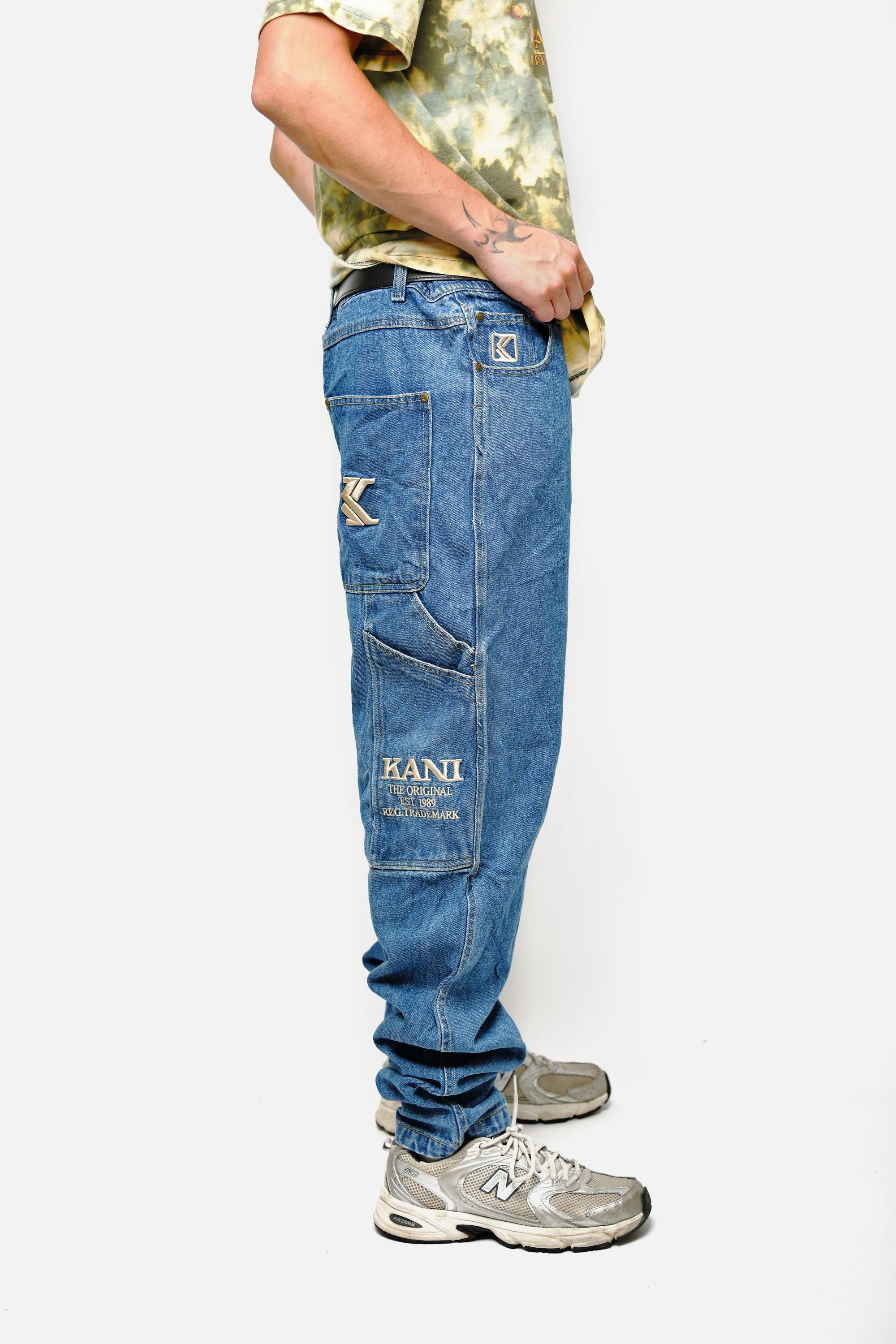 KARL KANI Vintage Men's Jeans | Dark Blue Washed Jeans | Retro Hip