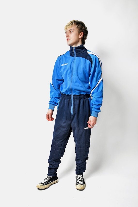 80s Vintage One Piece Tracksuit Men Blue 1980s Retro Old School Soccer Sport Onesie Overall 90s Football Jumpsuit Sweatsuit for Men XL Etsy