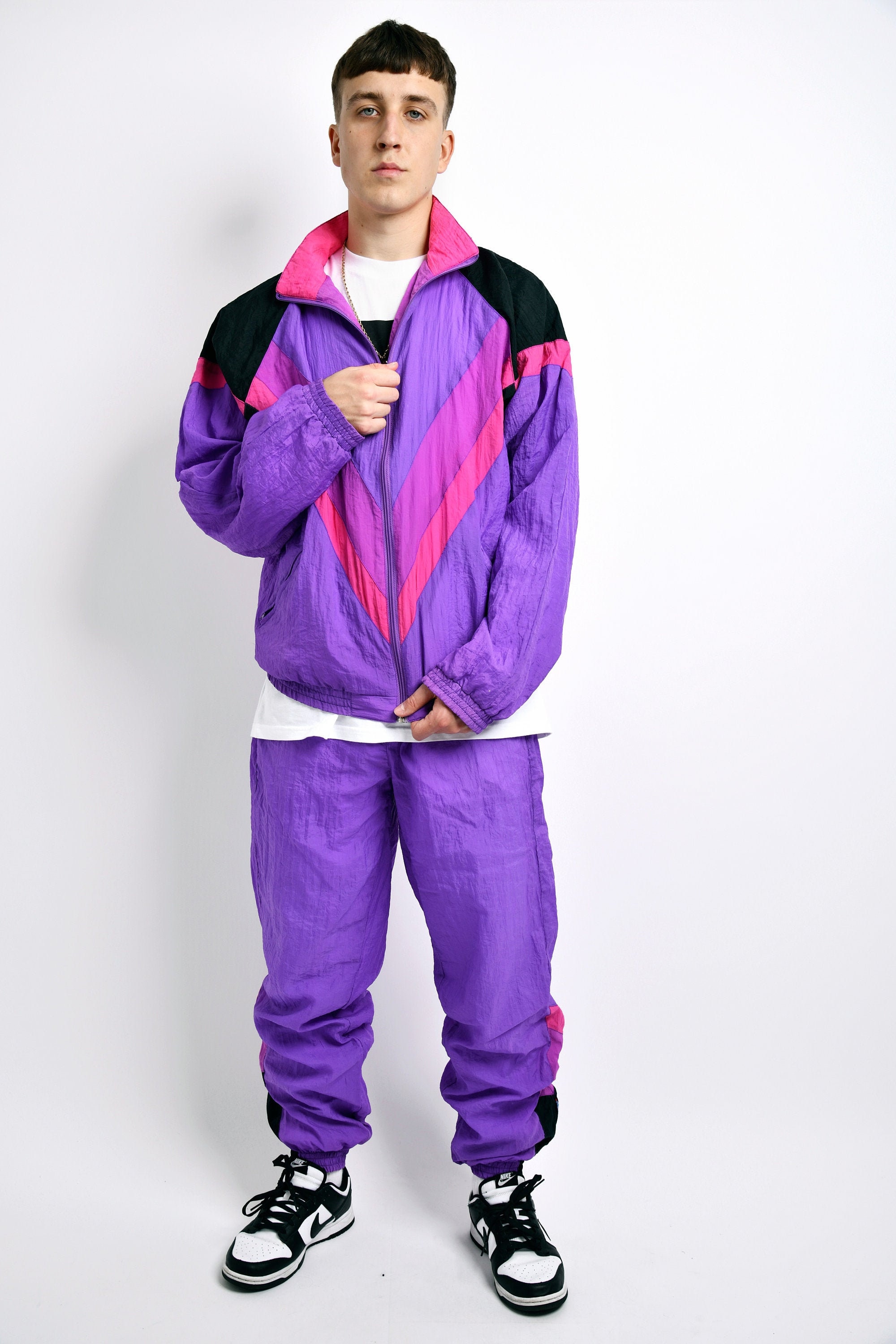 【セール】vintage 90s セットアップ 紫 Vintage 90s Purple Tracksuit Set Men | Festival Retro Nylon